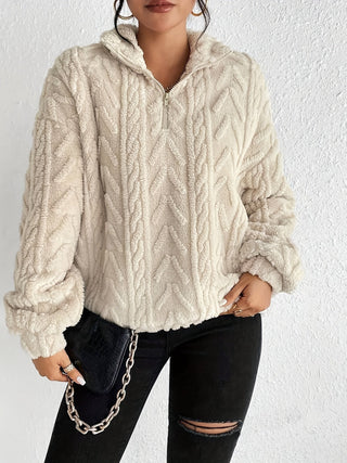 Aila | Fluffy Zip Sweater