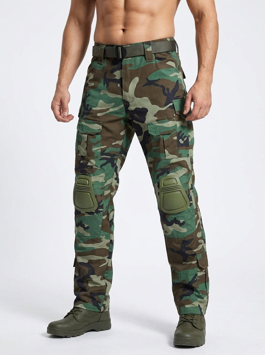 Pantalones cargo tácticos con rodilleras