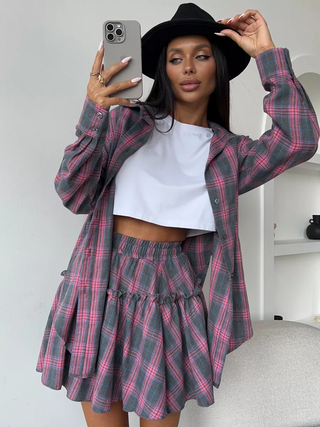 Kayla Plaid Skirt Set