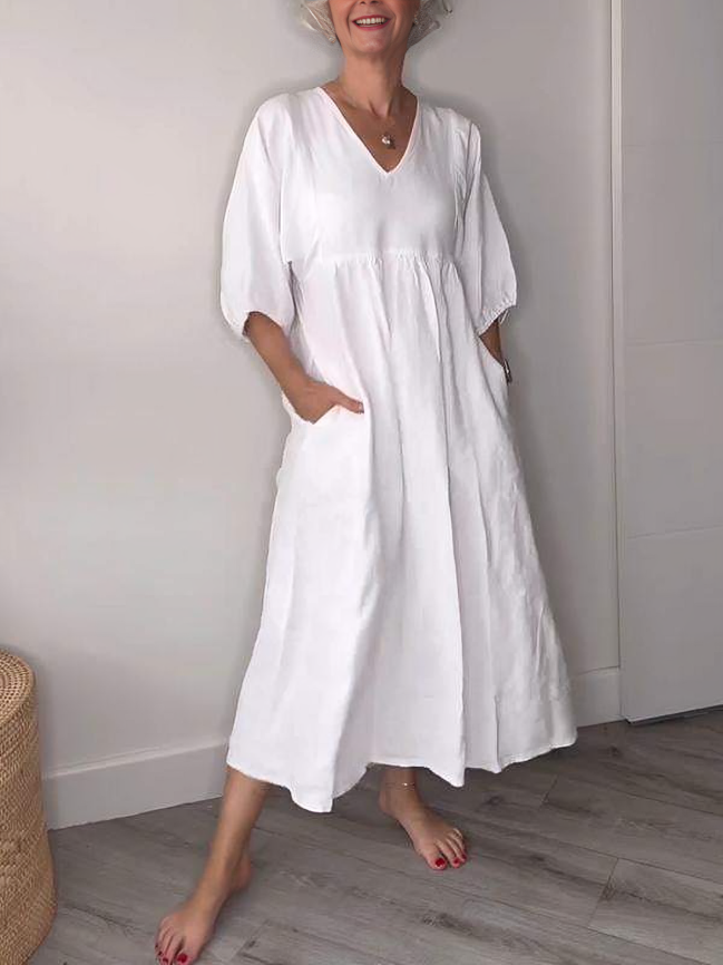 Vestido Algodon-Lino Victoria