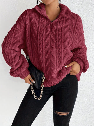 Aila | Fluffy Zip Sweater